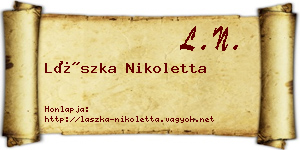 Lászka Nikoletta névjegykártya